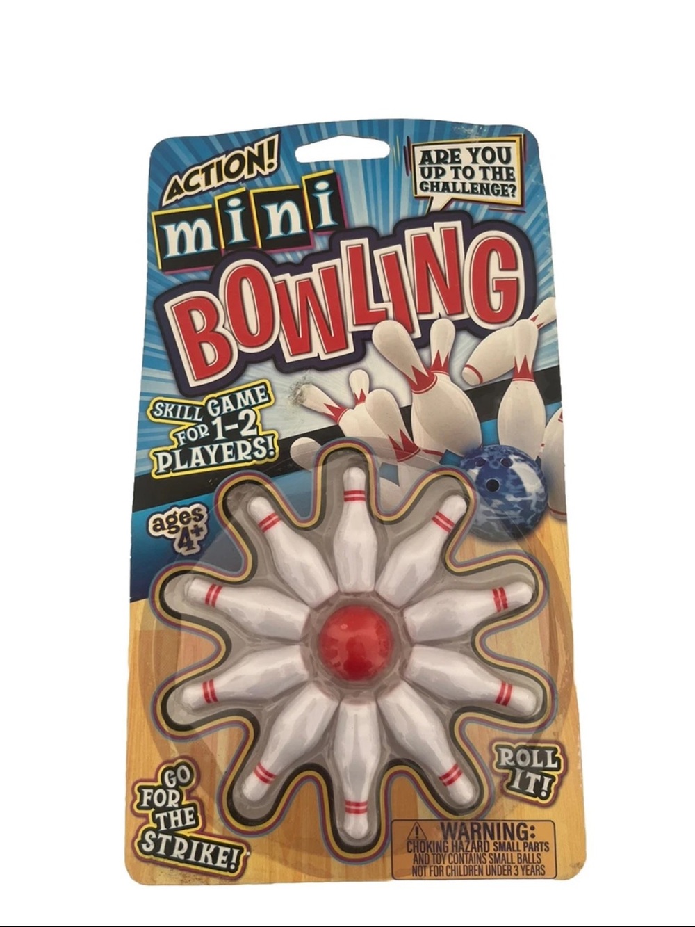 Mini Bowling Toy Set - White & Red